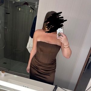 Bardot Brown Corset Gown Size 12